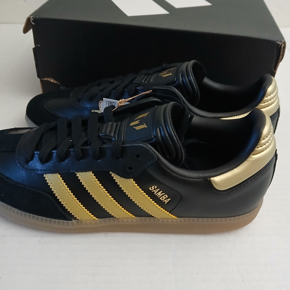 Adidas Samba Black and Gold Sneakers Size 6 New $110 - Picture 3 of 12